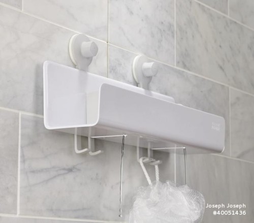 Joseph Joseph EasyStore Corner shower shelf with removable mirror White 